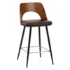 Leo Bar Stool Walnut & Brown
