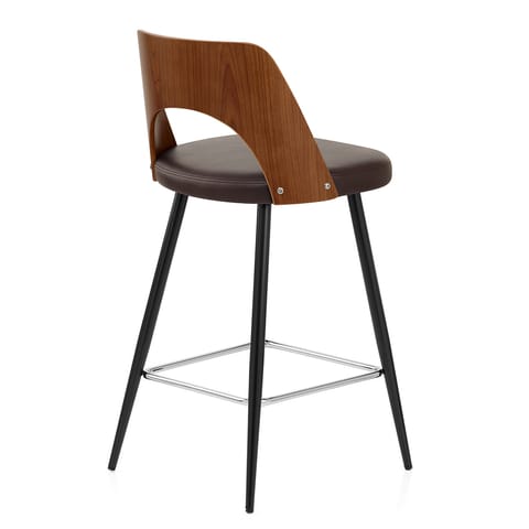 Leo Bar Stool Walnut & Brown