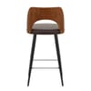Leo Bar Stool Walnut & Brown