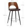 Leo Bar Stool Walnut & Brown