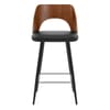 Leo Bar Stool Walnut & Black