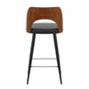 Leo Bar Stool Walnut & Black