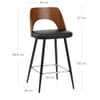 Leo Bar Stool Walnut & Black