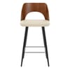 Leo Bar Stool Walnut & Cream