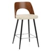 Leo Bar Stool Walnut & Cream