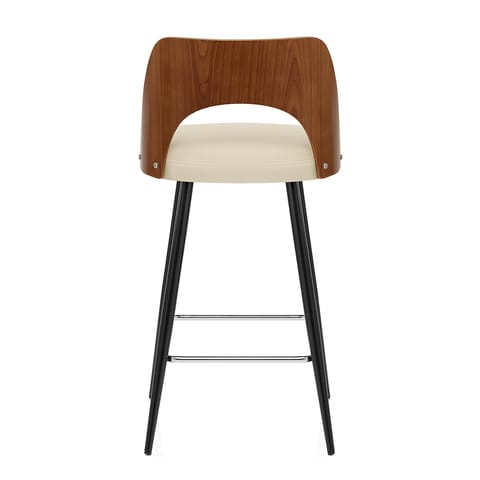 Leo Bar Stool Walnut & Cream