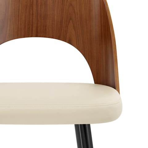 Leo Bar Stool Walnut & Cream