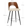 Leo Bar Stool Walnut & Cream