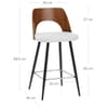 Leo Bar Stool Walnut & White