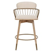 Opera Bar Stool Oak & Beige Fabric