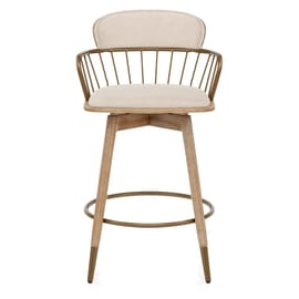 Opera Bar Stool Oak & Beige Fabric