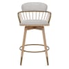 Opera Bar Stool Oak & Grey Fabric