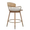 Opera Bar Stool Oak & Grey Fabric