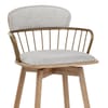 Opera Bar Stool Oak & Grey Fabric