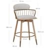 Opera Bar Stool Oak & Grey Fabric