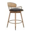 Opera Bar Stool Oak & Black Fabric