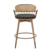 Opera Bar Stool Oak & Black Fabric