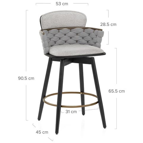 Harmony Bar Stool Grey Fabric