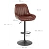 Mustang Gas Lift Bar Stool Antique Brown