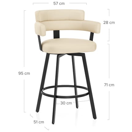 Enzo Bar Stool Cream Dimensions