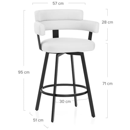 Enzo Bar Stool White Dimensions