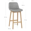 Cove Bar Stool Antique Grey