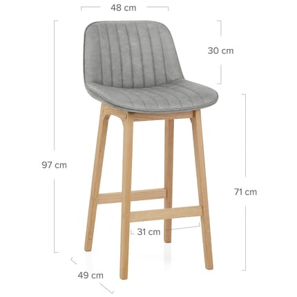 Cove Bar Stool Antique Grey Dimensions