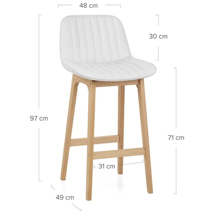 Cove Bar Stool White Dimensions