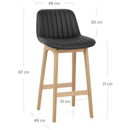 Cove Bar Stool Black Dimensions