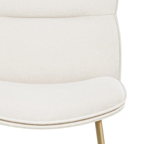 Finley Gold Stool White Boucle