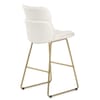 Finley Gold Stool White Boucle