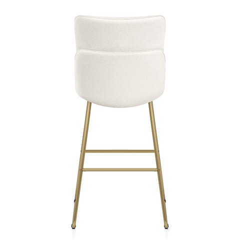 Finley Gold Stool White Boucle