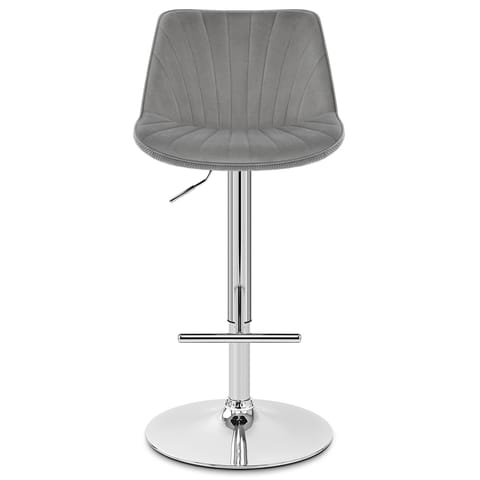 Summer Bar Stool Grey Velvet