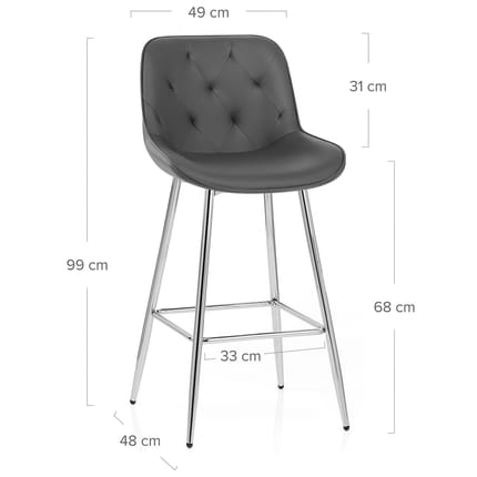 Sprint Bar Stool Grey Dimensions