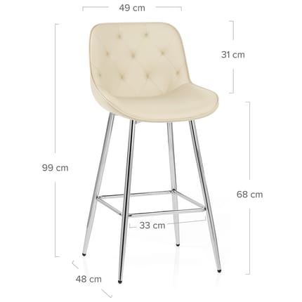 Sprint Bar Stool Cream Dimensions