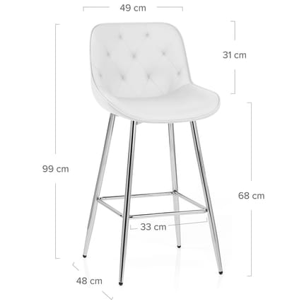 Sprint Bar Stool White Dimensions