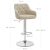 Butler Bar Stool Beige Fabric