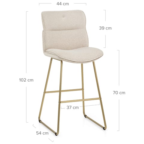 Finley Gold Stool Champagne Boucle