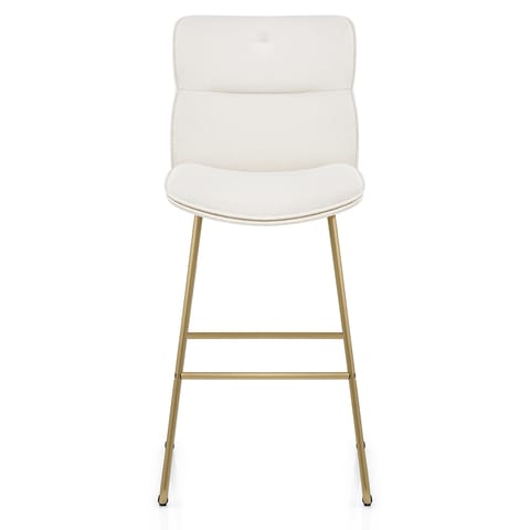 Finley Gold Stool White Boucle