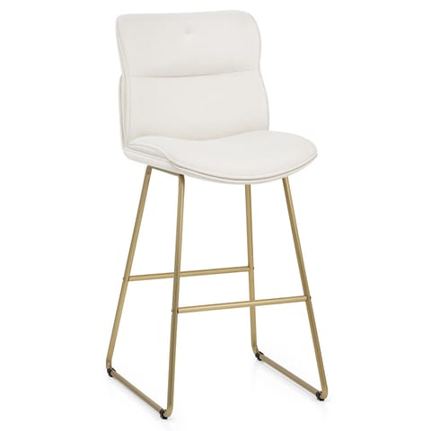 Finley Gold Stool White Boucle
