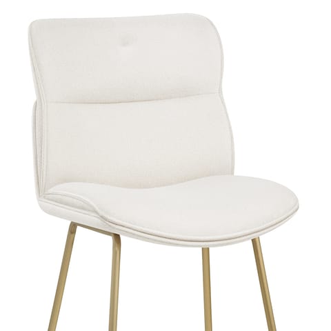 Finley Gold Stool White Boucle