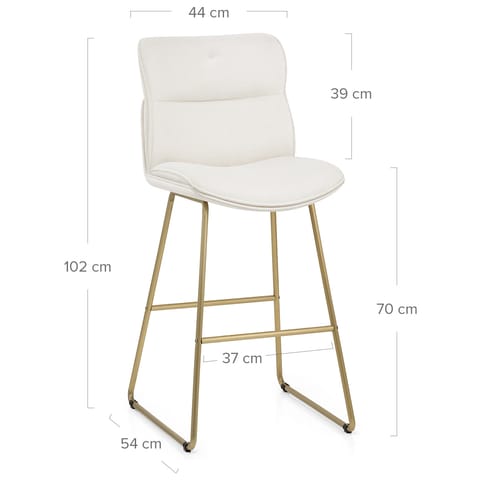 Finley Gold Stool White Boucle