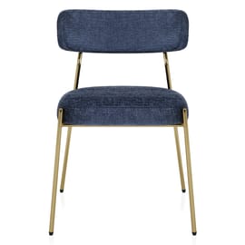 Diana Gold Chair Blue Fabric