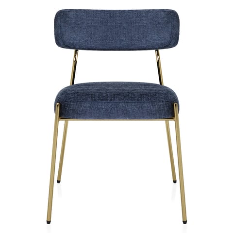 Diana Gold Chair Blue Fabric