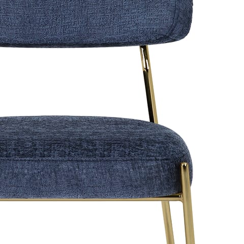 Diana Gold Chair Blue Fabric