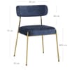 Diana Gold Chair Blue Fabric