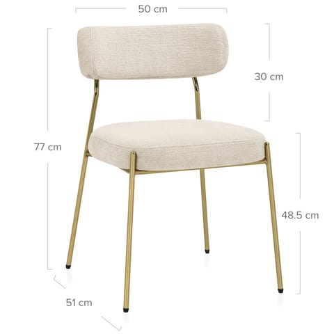 Diana Gold Chair Cream Fabric