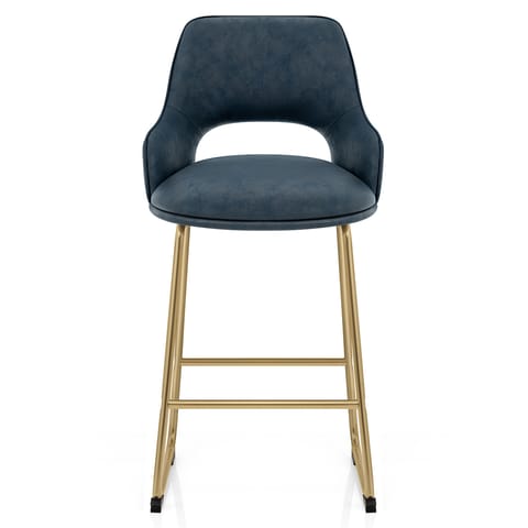 Louisa Gold Bar Stool Blue