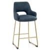Louisa Gold Bar Stool Blue