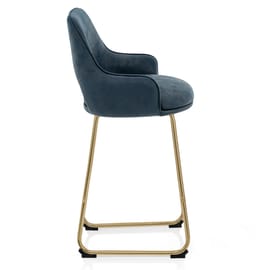 Louisa Gold Bar Stool Blue